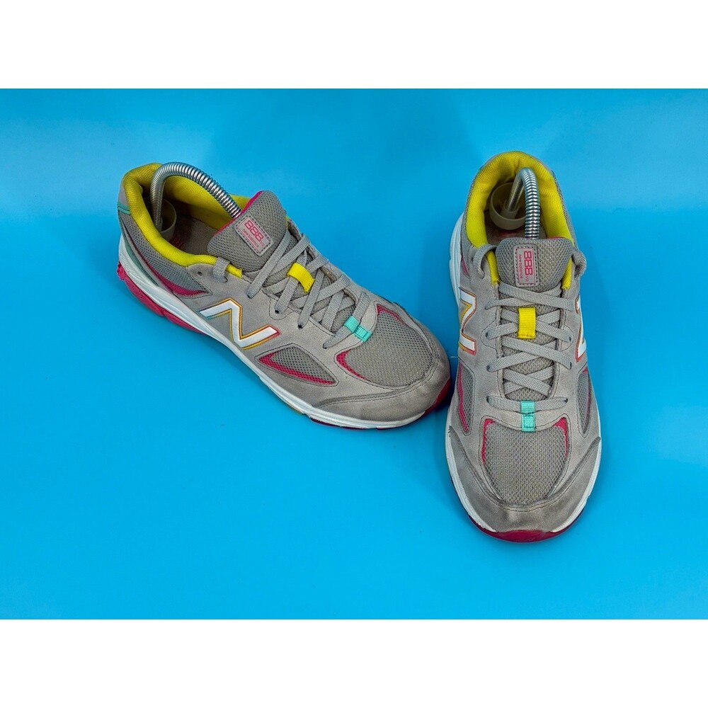 New Balance 888v2 Girls 7Y Womens 8.5 Grey Rainbow Sneakers GK888GR2